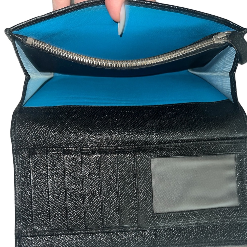 Bulgari Black Leather Continental Wallet View 5